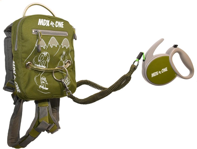 MDXONE Kids Ski & Snowboard Harness Trainer – Retractable Leash, Shock Bungees & Removable Seat - Image 1